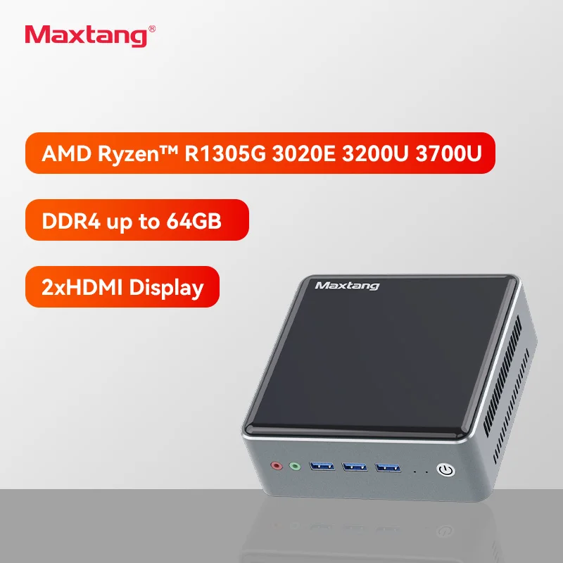 Maxtang Mini PC compacta AMD 3020e 16GB DDR4 512GB M.2 SSD Triple pantalla WiFi Windows Home Mini PC ordenador