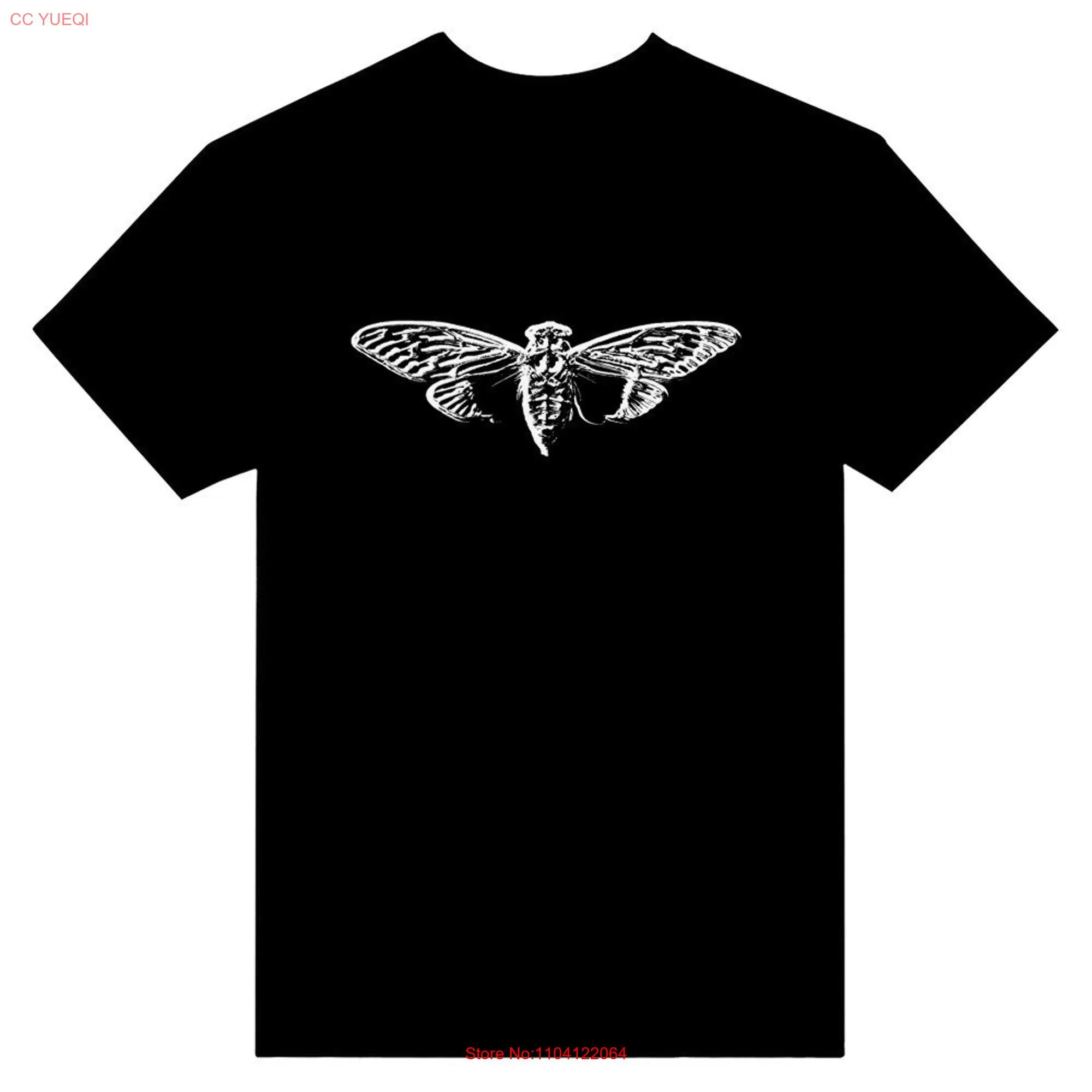 Cicada-Camiseta de cuello redondo de peso pesado, camisa de manga larga o corta, 3301