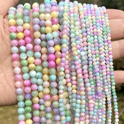 2/3/4/5/6mm Natural Shell Beads Macaron Round Loose Spacer Beads Crafts for DIY Jewelry Making Bracelet Necklace Earrings 15”