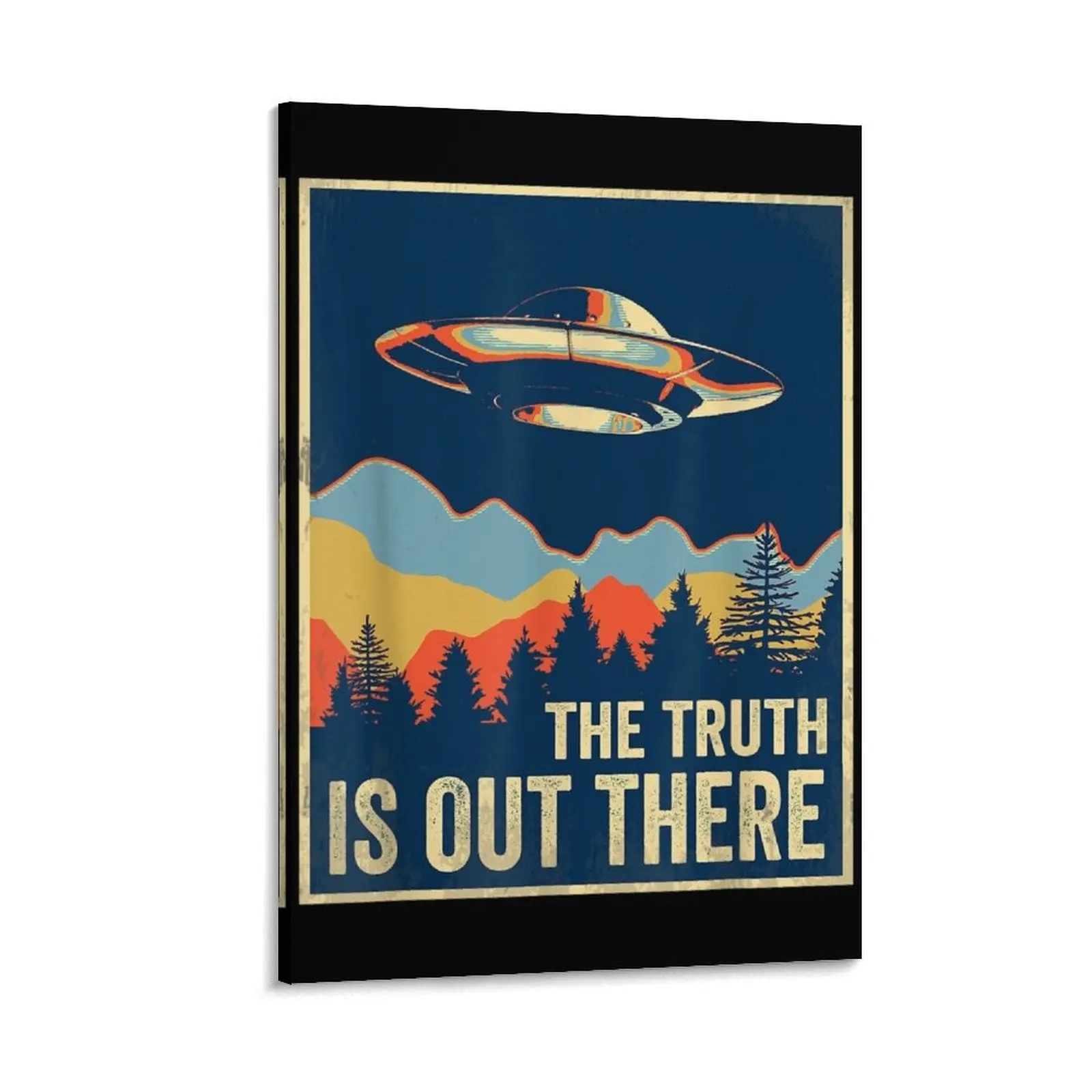 

The Truth Is Out There Retro Vintage UFO Canvas Painting Paintings on the wall decorative items for home modern home decoration