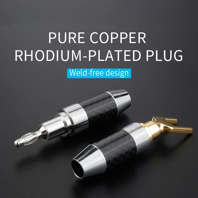 Convient pour haut-parleur stéréo HiFi plaqué rhodium, connecteur de câble à vis type banane, adaptateur plaqué or.