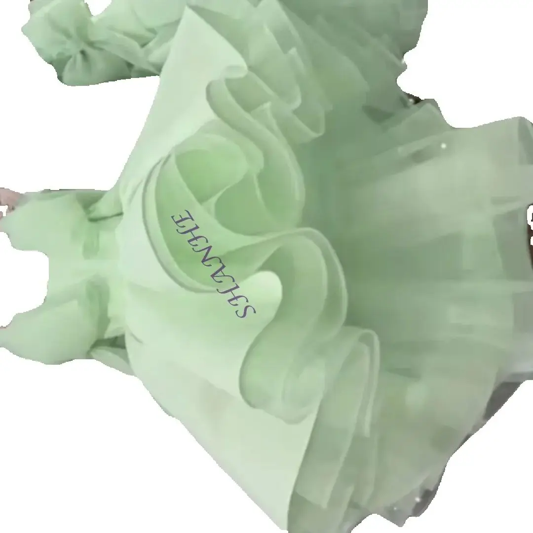 

Индивидуальное платье для девочки-цветочницы на свадьбу, блестящее, пышное, с бантом, для детского дня рождения, первого причастия, бальное платье