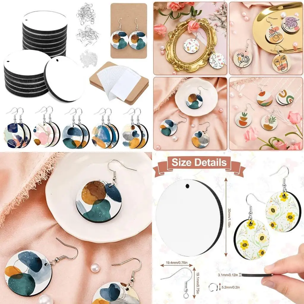 

50 шт., заготовки для сублимации, заготовки для женщин и девочек, DIY рождественские ювелирные изделия, аксессуары для DIY Craft