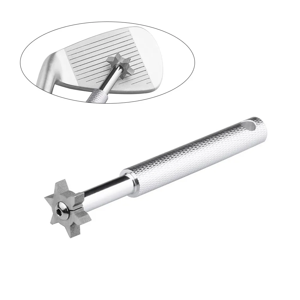Golf Club Groove Sharpener Tool – 6-Blade Heavy-Duty Stainless Steel Cleaner for Restoring Groove Edges