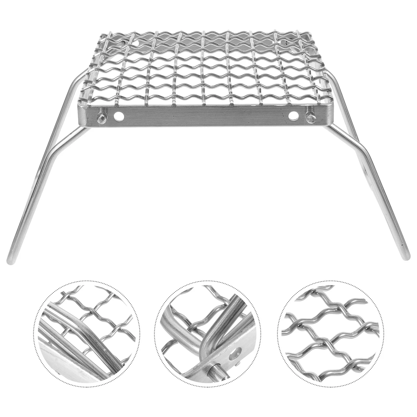 

Outdoor Baking Rack Mini Grill Picnic Mesh Indoor Portable Silver Stainless Steel Roasting Travel