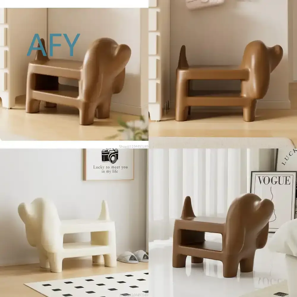 Dachshund Shape Shoe Stool for Home Living Room Decorative Ottoman Storage Footrest for Small Space Furniture for Dogs Lovers