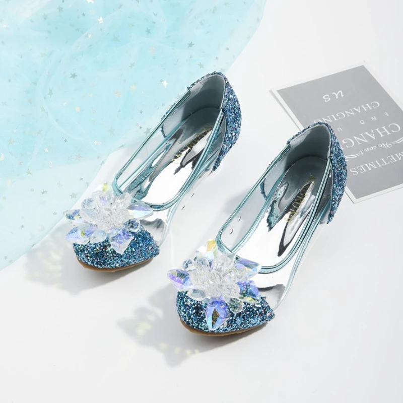 

Детская обувь для выступлений, новинка 2025 года, корейская версия, туфли принцессы с блестками для девочек, модные женские туфли с сокровищами и бантом для девочек
