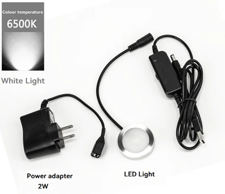 생물 쌍안경 현미경 하단 조명 USB LED 소스, 밝기 조절 가능 흰색 램프 실험실 XSP 슈퍼 씬