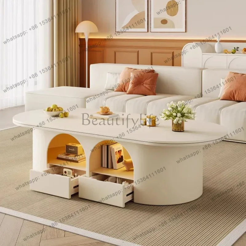 LD Drawers High Coffee Table Dinner Writing Moving Designer Storage Books Luxury Side Table Modern Meubles Furniture