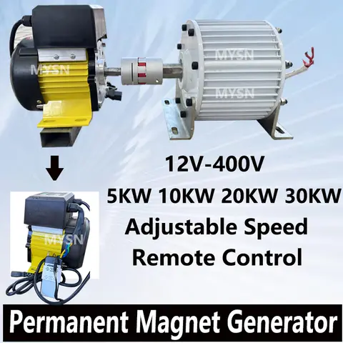 System generatora magnetycznego 5KW 10KW 20KW 30KW 12V-400V, niskie obroty, niski poziom hałasu, generator wolnej energii do turbiny wodnej