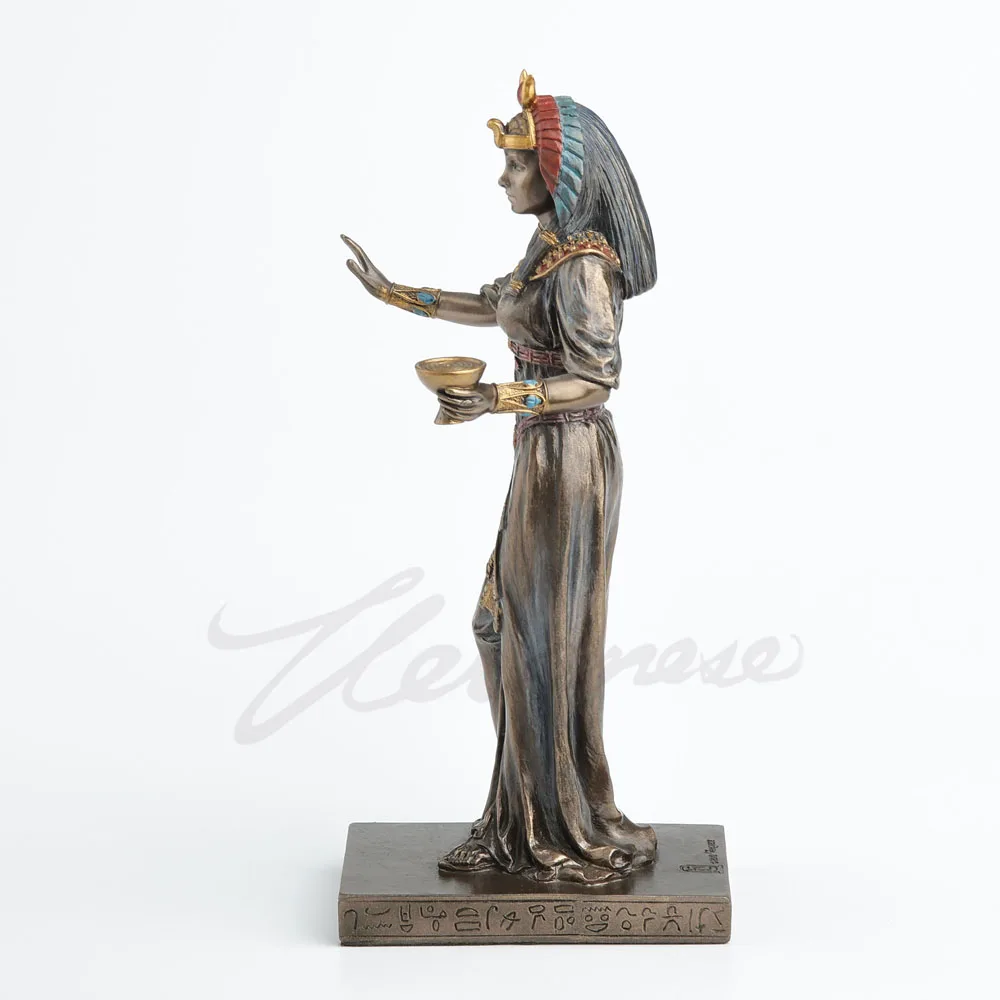Ancient Egyptian Goddess Holding Holy Cup Resin Statue Egyptian Female Figurine Retro Home Desktop Collectible Decor Ornament