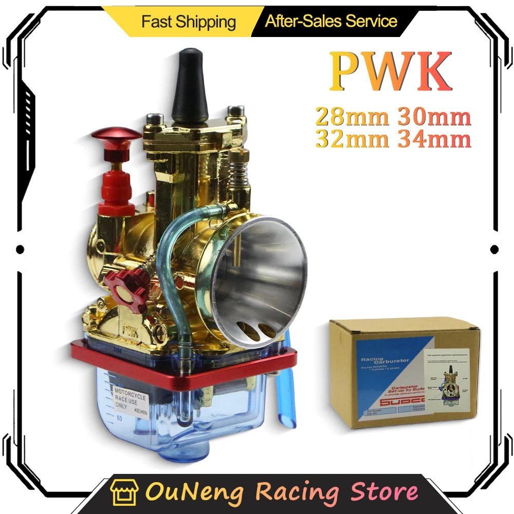 

PWK 28mm 30mm 32mm 34mm For 2-stroke 4-stroke Keihin Dirt Bike ATV Racing 125-250cc Motorcycle Carburetor Motors Golden Color