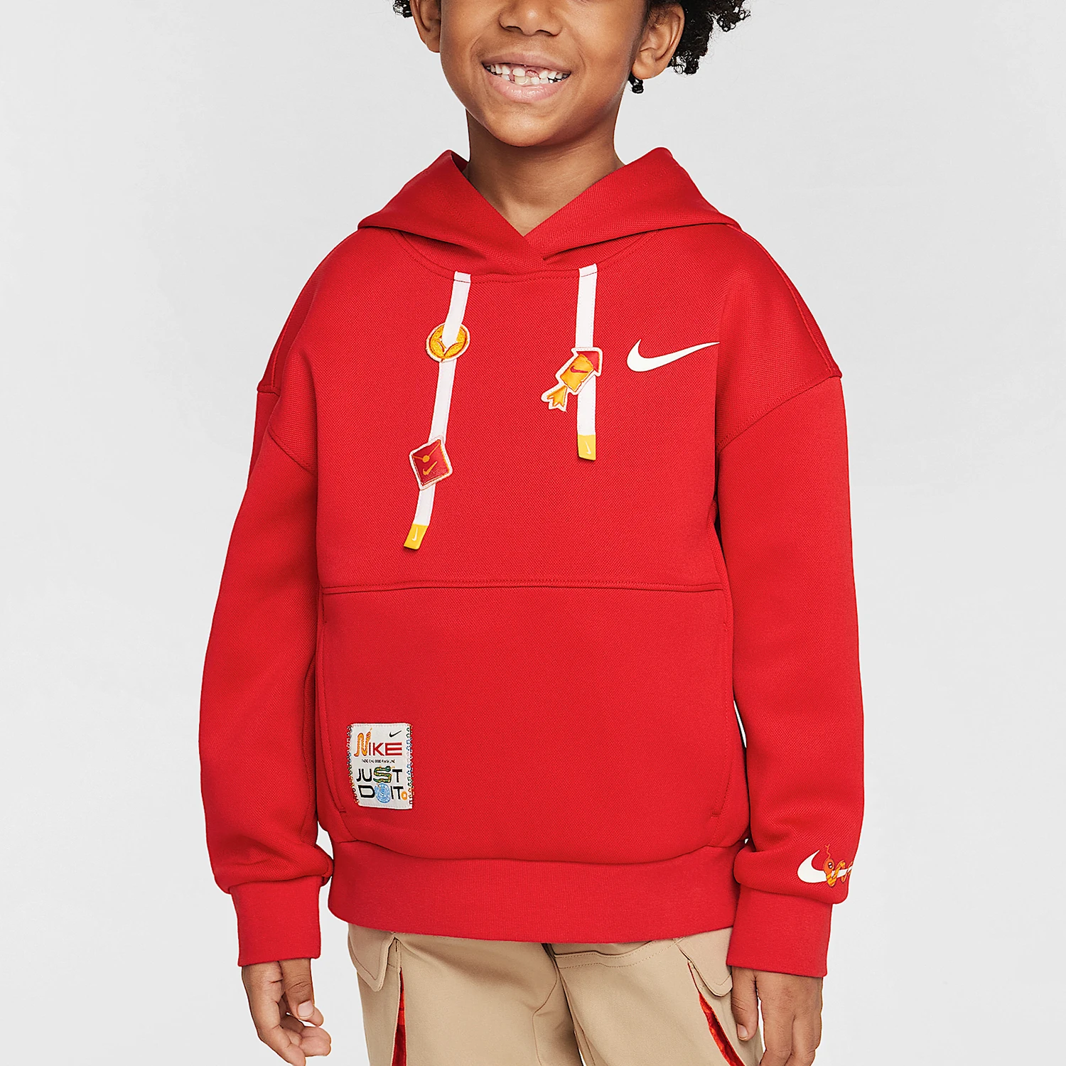 

Официальный аутентичный новый детский пуловер с капюшоном Nike, модный свободный свитшот с длинными рукавами IH0982-657