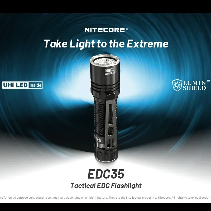 NITECORE EDC35 Linterna EDC recargable de 5000 lúmenes con batería incorporada de 6000 mAh