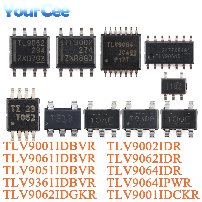 10 قطعة TLV9061IDBVR TLV9062IDR TLV9062IDGKR TLV9002IDR TLV906 رقاقة تضخيم التشغيل IC TLV9001IDBVR TLV9064IDR TLV9064IPWR
