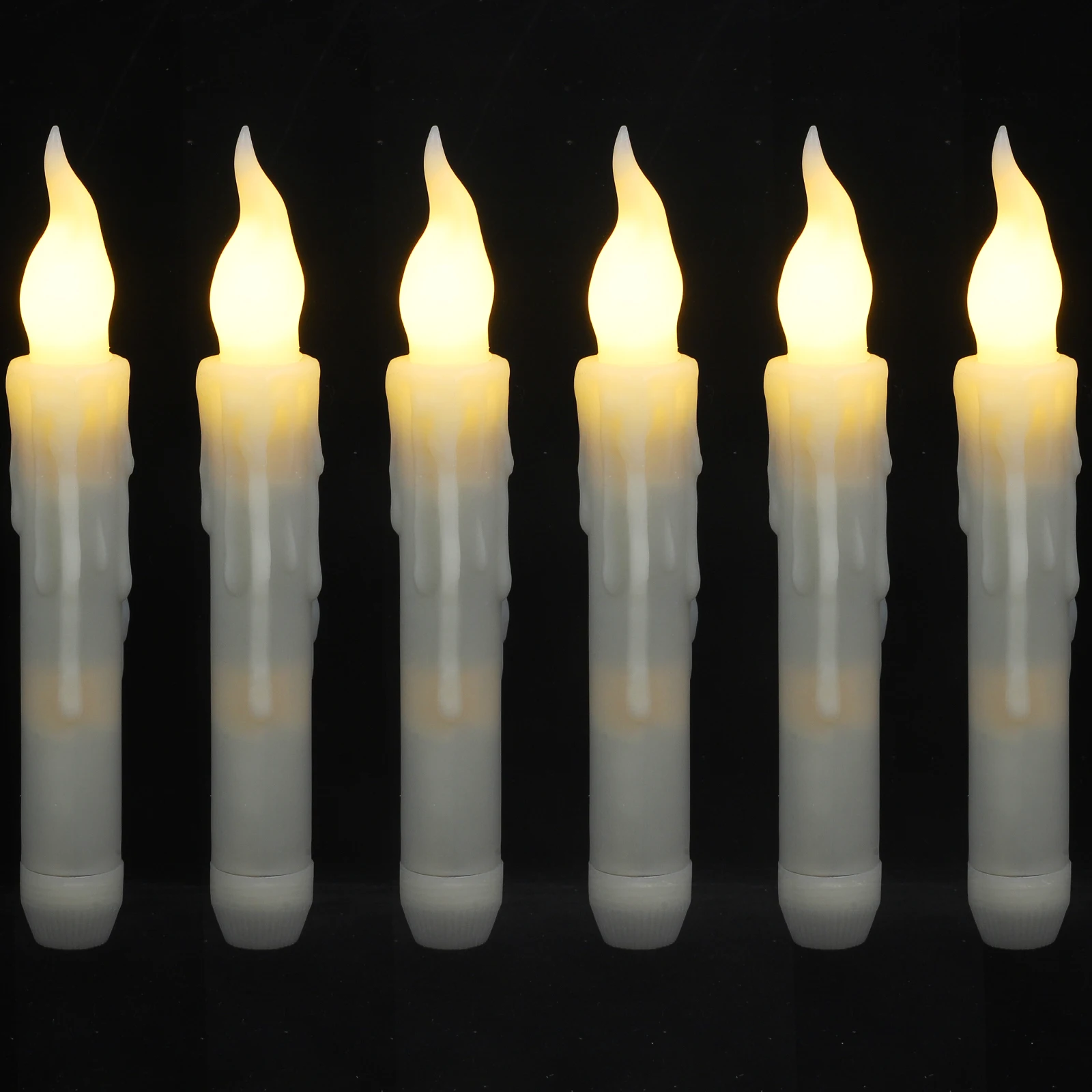 

Long Christmas Tree Table Decor Decorative Candles Plastic Led Flickering