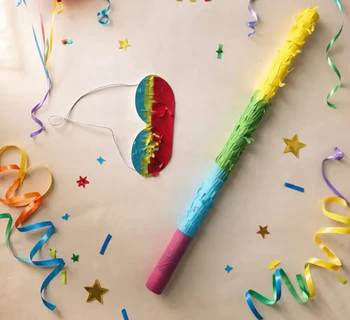 19.68 Inch Pinata Stick Kit Pinata Stick and Blindfold Won't Break Pinatas for Boys Girls Adult Birthday Party Decorations Large 1
