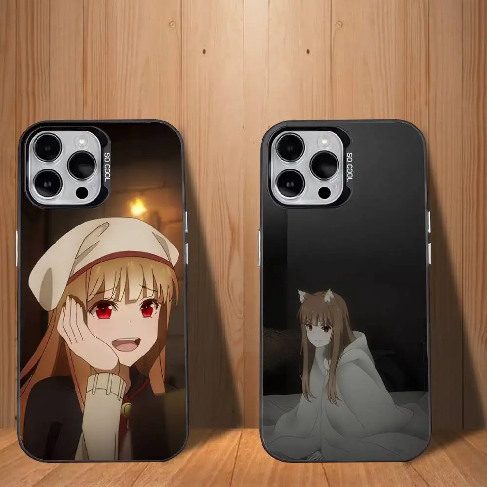 

Spice and W-Wol Anime Phone Case For iPhone 17,16,15,14,13,12,11,Mini,Pro,SE,MAX White Matte Shockproof Cover