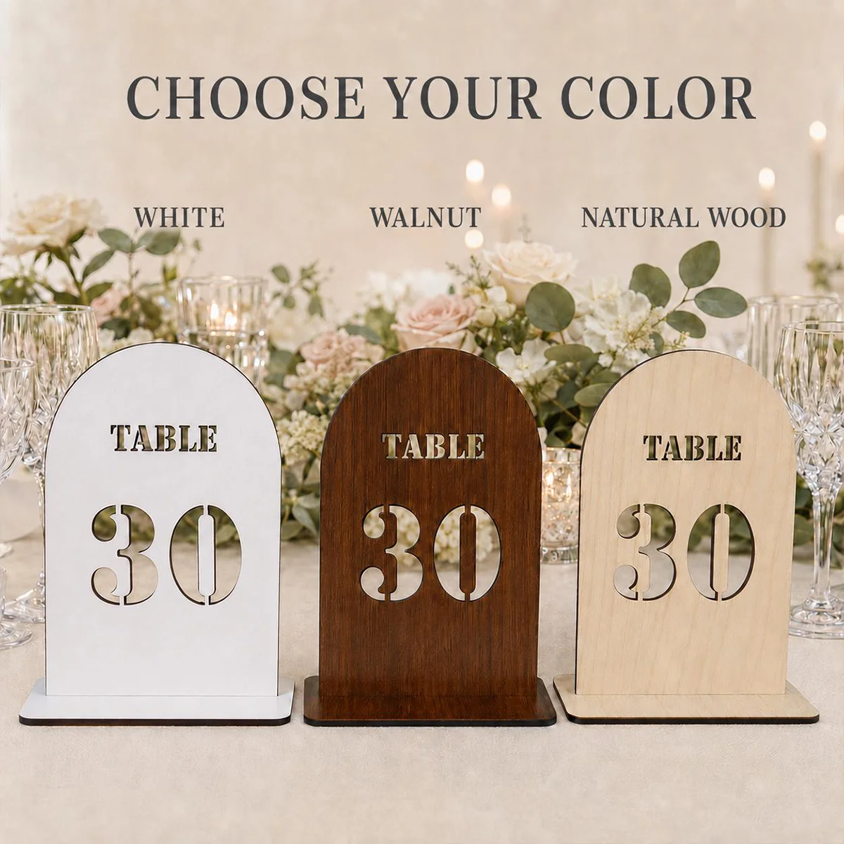 Customized wedding banquet table numbers, arched wooden wedding banquet table numbers, laser-cut geometric style reception decor