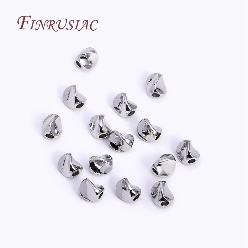 18 Karat vergoldete Twist-Perlen, unregelmäßig facettierte Spacer-Perlen, Messing-Metall perlen für DIY-Halskette Armband Schmuck herstellung – Detail 10