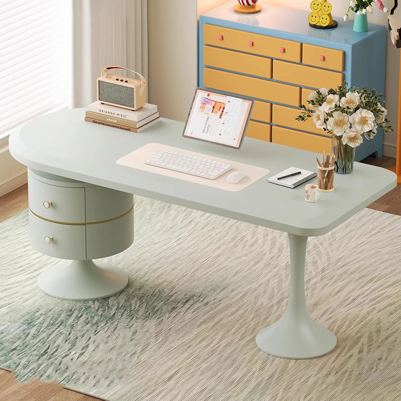 Nordic Cute Wooden Office Desk Modern Drawer Storage Reception Office Desk Minimalist Aesthetic Mesa Ordenador Lounge Furniture