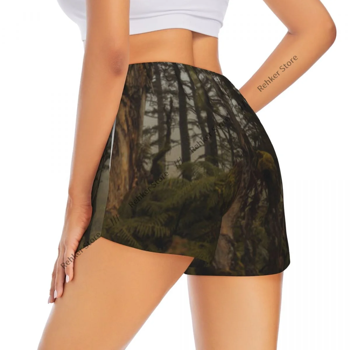 

Шорты для йоги для женщин, шорты для фитнеса, байкерские шорты для бега, панорамные шорты для бега с природным пейзажем, быстросохнущая спортивная одежда с карманом