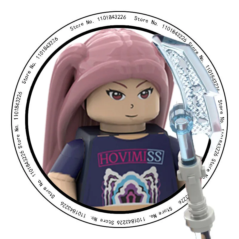 8 szt. KPop Demon Hunters Mini Figurki Akcji Klocki Konstrukcyjne Rumi Model do Składania Lalka Zabawka z Klocków