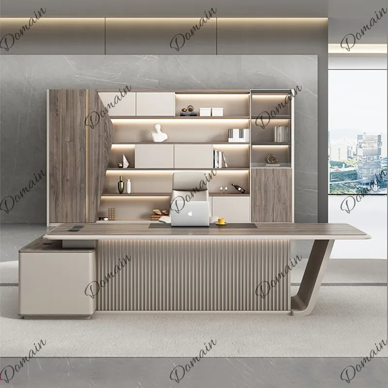 BJ Modern Executive Desk Set For Boss Manager Office Furniture Lacquer Computer Table