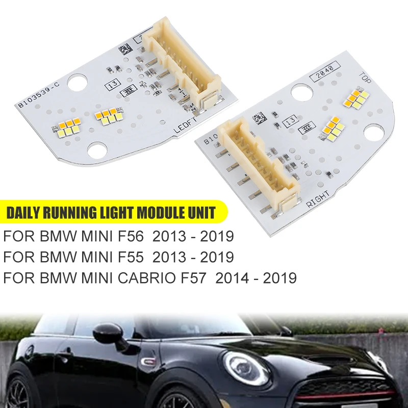 DRL Board LED Headlight Daytime Running Light For Mini Cooper F55 F56 F57 Clubman F54 LCI 2019 2020 2021 63118737589 63118737590
