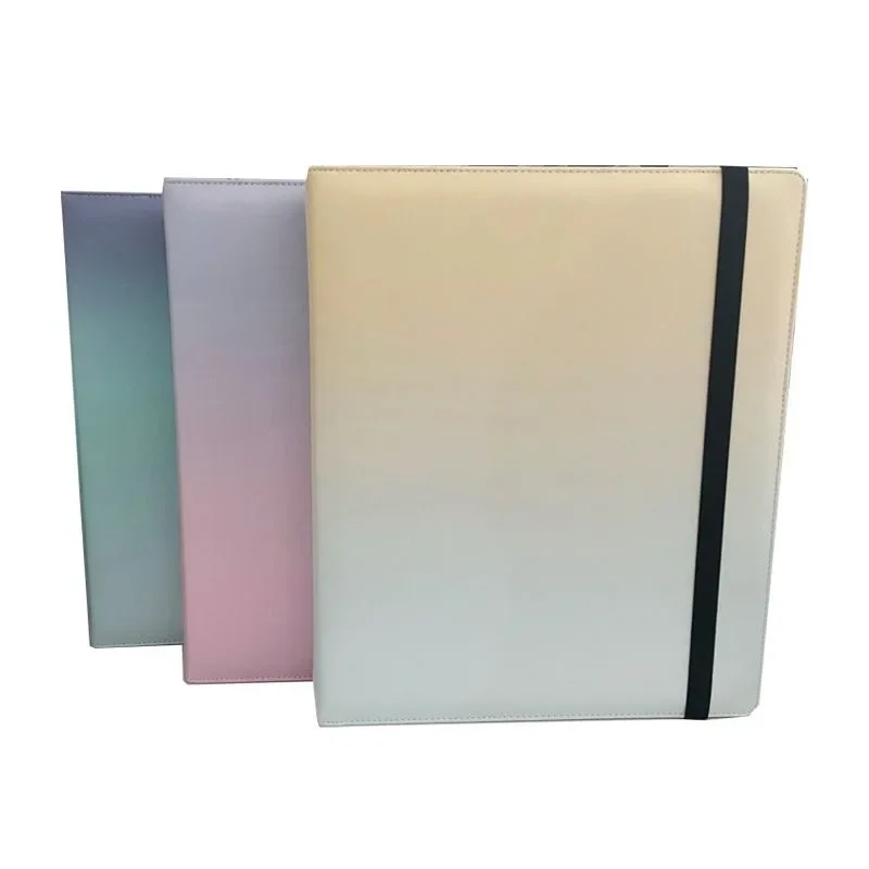 Big a4 Gradient Binder Photocard Holder Kpop Idol Card Photo Album PU Macaron Leather Loose Leaf Cover Photo Card Postcard Album