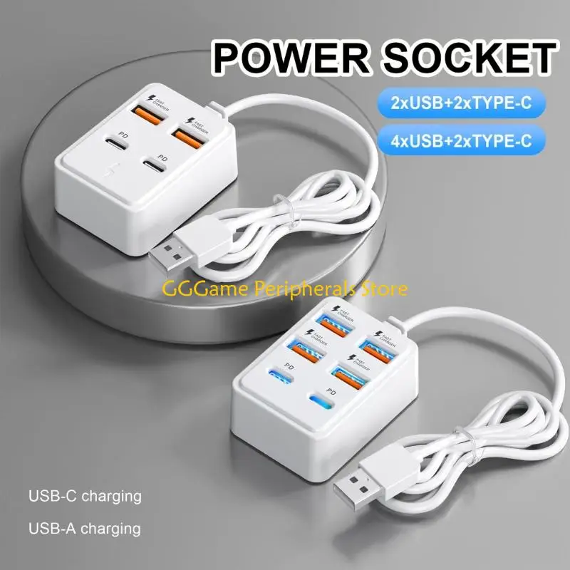 U55B 4/6 Output USB Power Adapter Charging Station For Phones Tablets And More