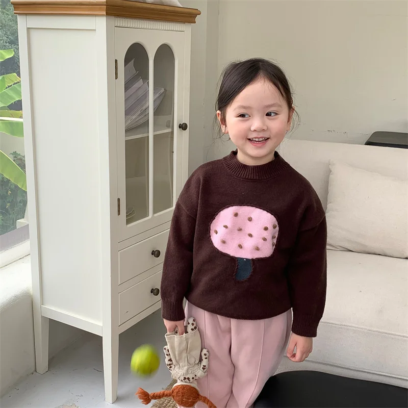 

Girls Sweater Wool Coat Kids Tops Knitting 2023 New Arrive Thicken Warm Winter Autumn Plus Size Cottons Pullover Children's Clot