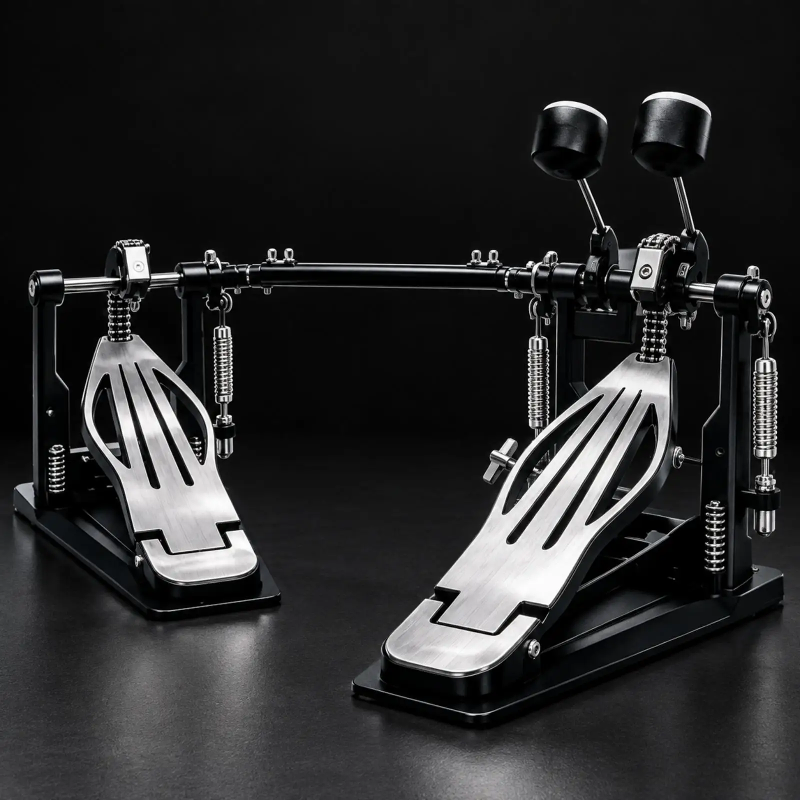 Smooth Action Double Kick Drum Pedal with Linked Footboard Layout and Custom Tension for Electronic Acoustic Drums