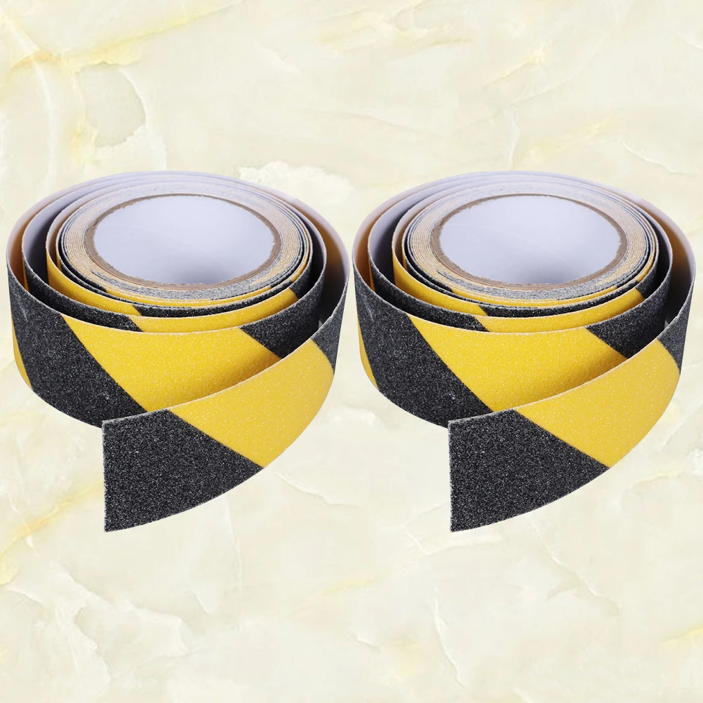 

2 Rolls Anti Slip Safety Tape PVC Carborundum Quartzite Self Adhesive Black Yellow Floor Warning Stair Walkway