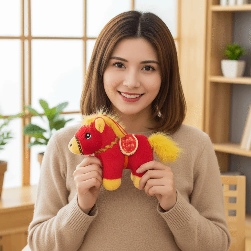 

Cartoon Pony Pendant Mascot Dolls Steed Doll Stuffed Animal Keyring Soft Backpack Pendant Plush Horse Keychain Car Decoration