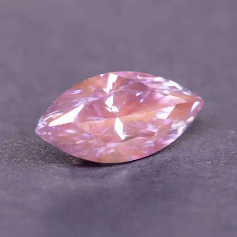 Moissanite Stone Marquise Cut Sakura Color for Charms Jewelry Making DIY Ring Necklace Earrings Main Materials with Certificate