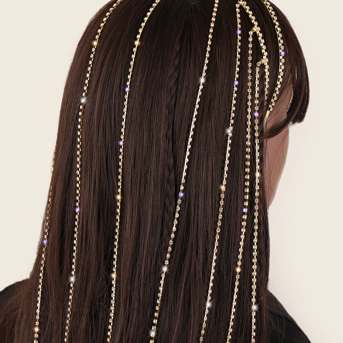 Diamond-encrusted Fringe Personality Network Red Wind Multi-layer Hair Hoop Temperament Fashion HairAccessoriesWoman