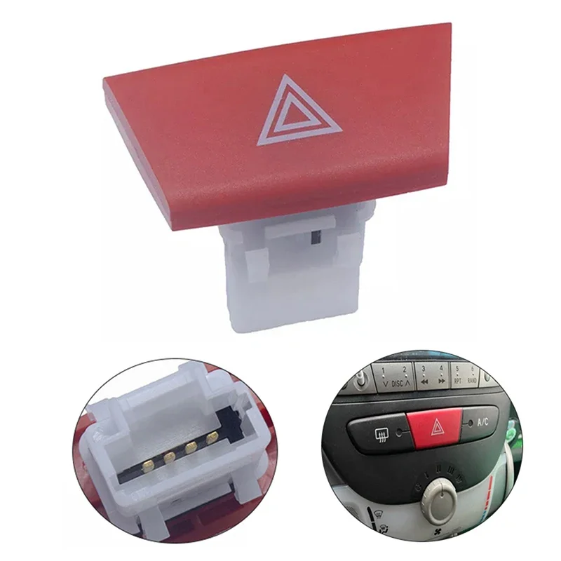 4 Pins Hazard Warning Switch Push Button For Citroen C1 2005-2014 PM PN 1.0 998 Ccm 50 KW 68 PS for Toyota Aygo Mk1 Accessories