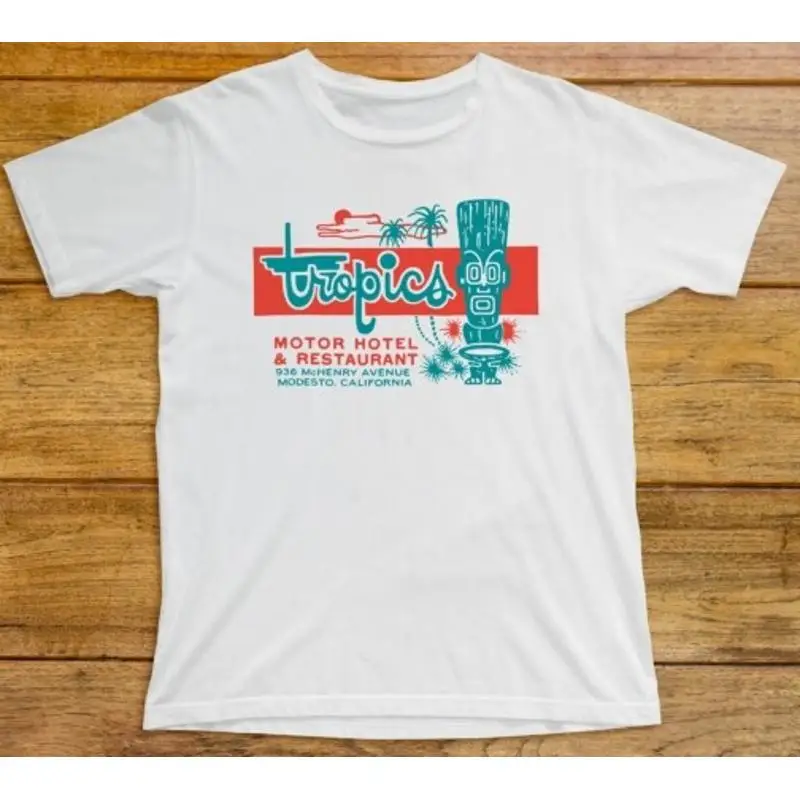 Tropics Motor Hotel T Shirt 791 Retro Restaurant Motel California Tiki Polynesia