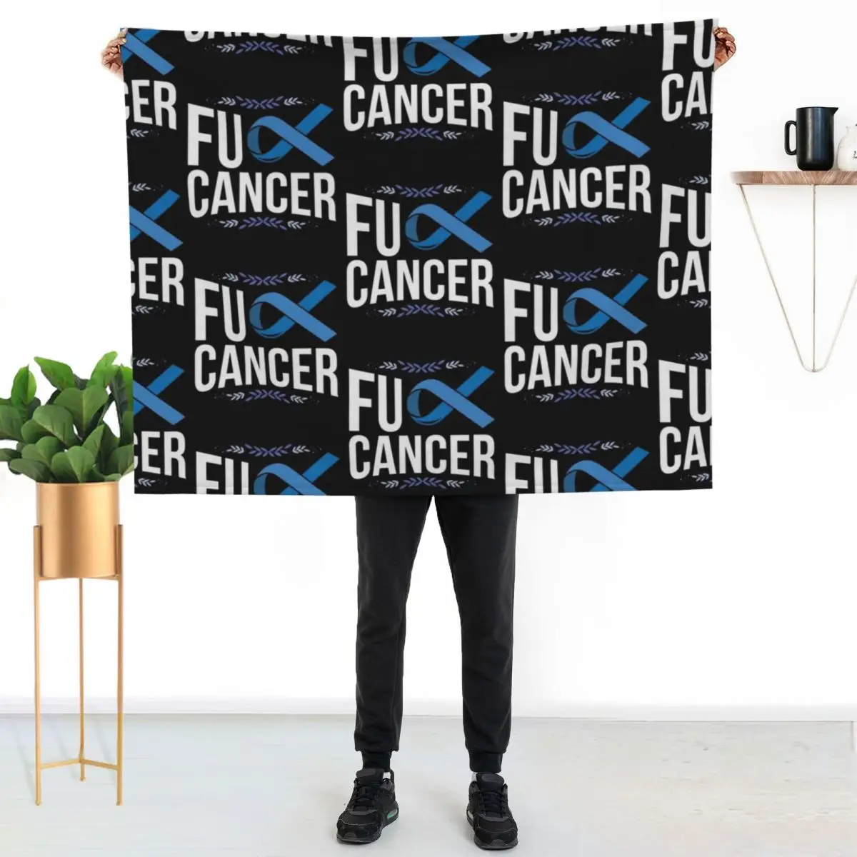 Colon Cancer Awareness Support Suvivor Dark Blue Throw Blanket Luxury Thicken bed plaid For Sofa Thin Giant Sofa Warm Blankets