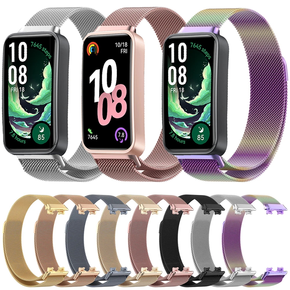 

Milanese Strap for Huawei Band 10 Original Magnetic Loop Bracelet Correa for Huawei Band 8 9 10 Smart Watch Breathable Wristband