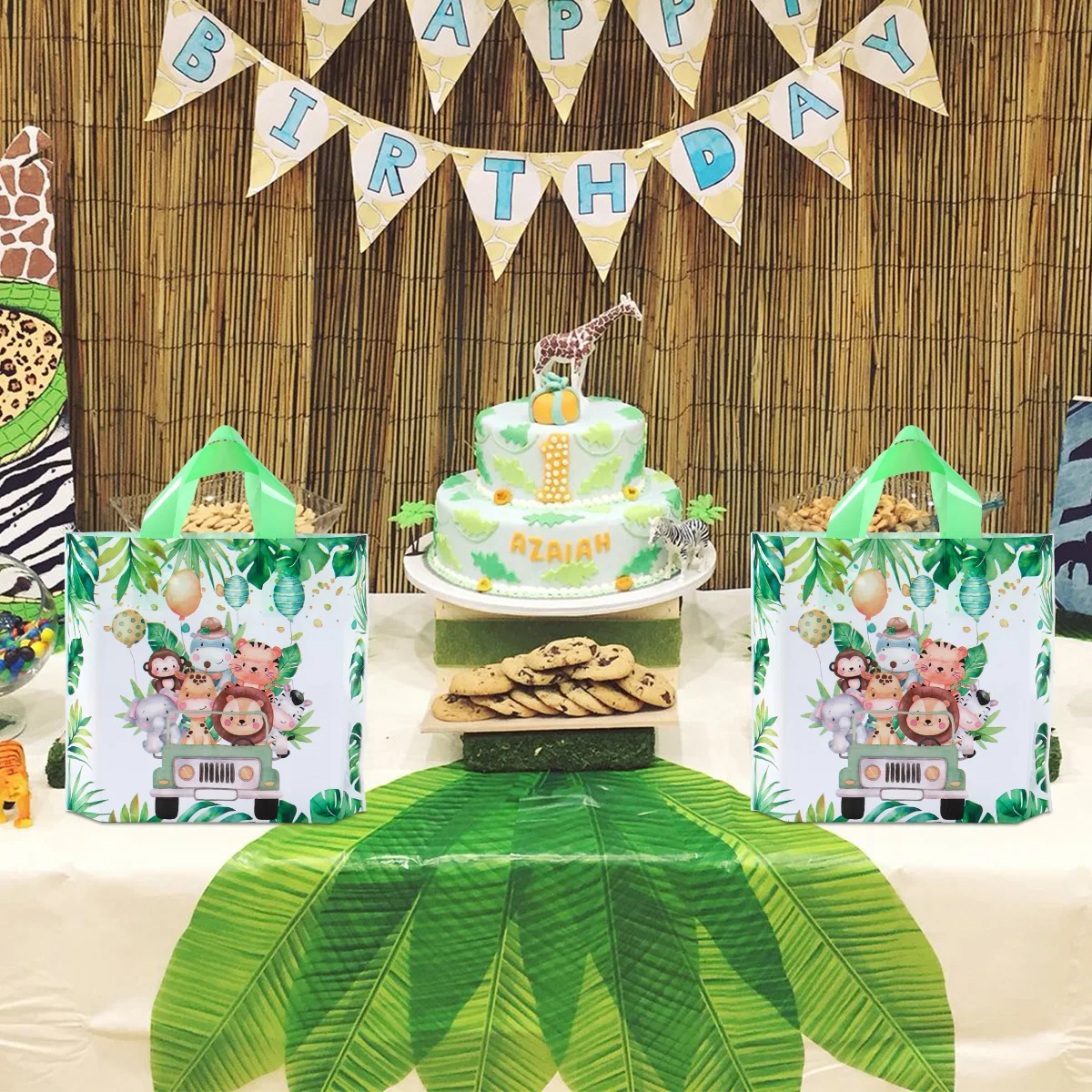 25/50pcs Safari Gift Bags Non  - Baby Nursery Jungle Theme ulasan dan harga