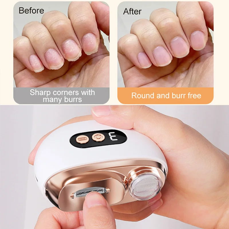 

Portable Electric Nail Grinder Type-C Charging 3 Gears 500mAh 5V/1A 1W Rechargeable Electric Nail Clipper for Personal Care