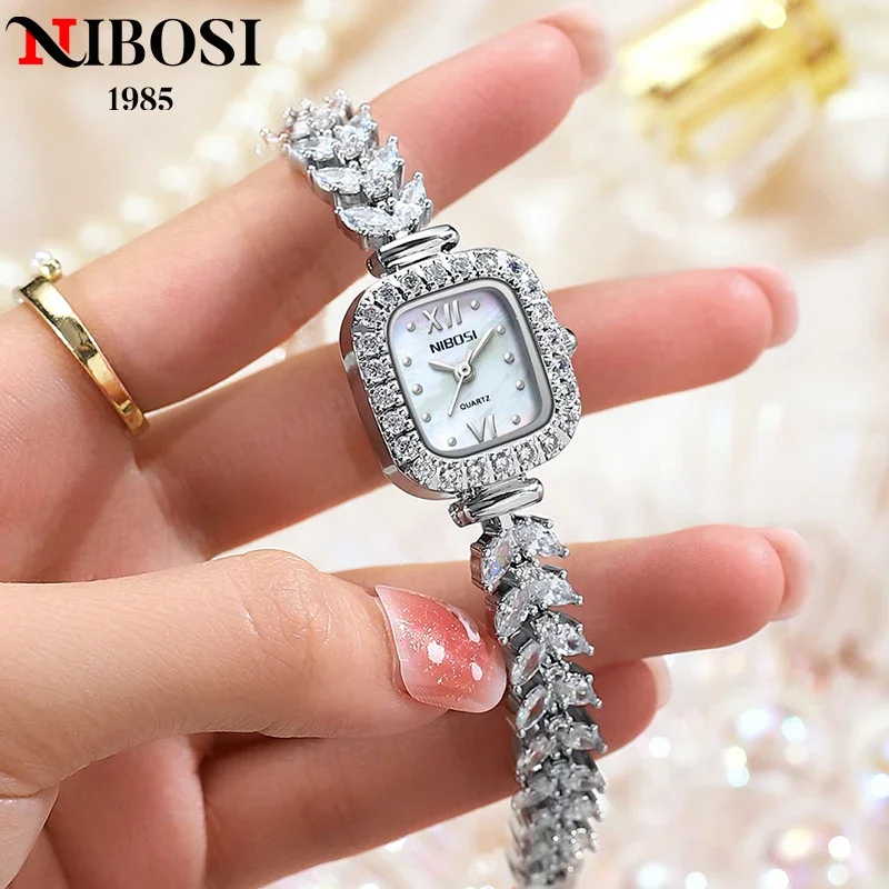 NIBOSI Orologi da donna di lusso Orologio al quarzo quadrato di moda Orologio da donna casual Orologio da donna con diamanti da lavoro Relogio Feminino