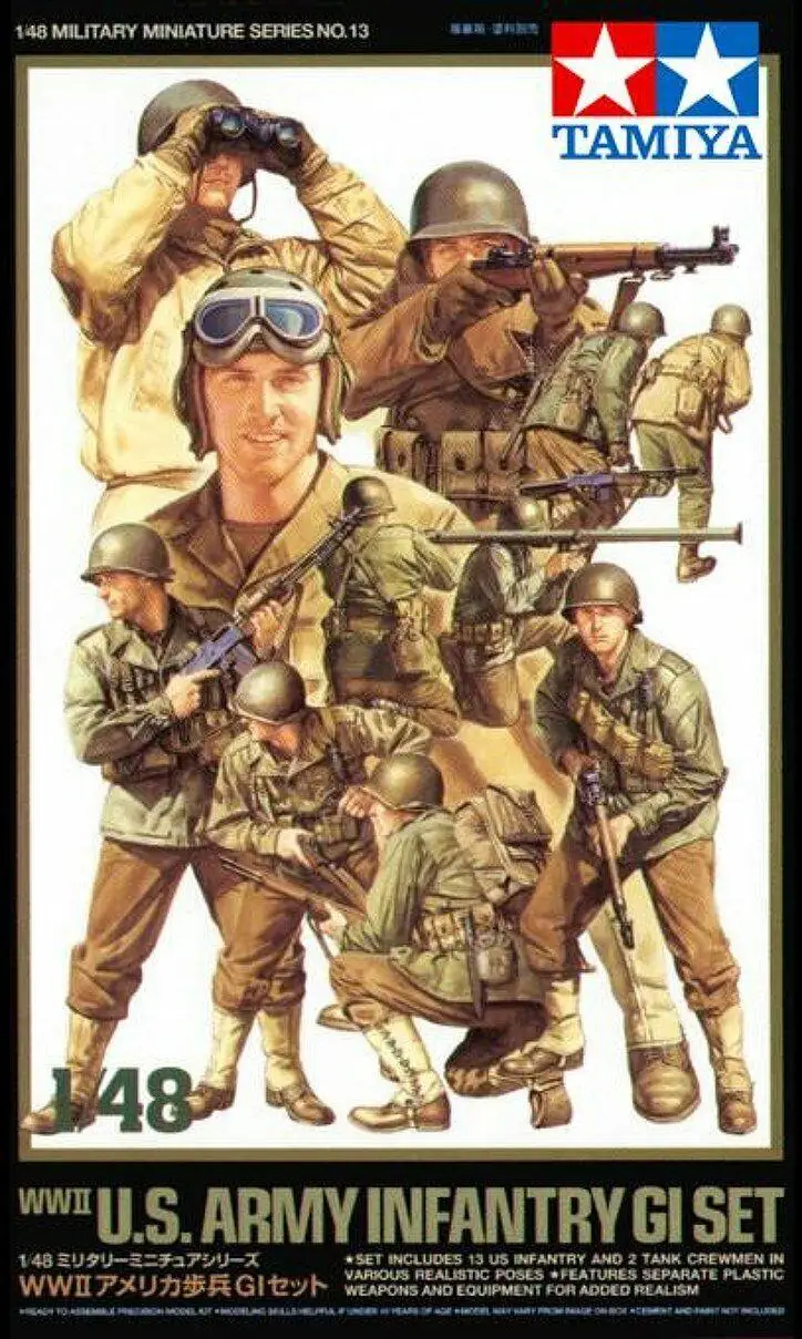 

Tamiya 32513 1/48 Scale U.S. Army Infantry GI Set Plastic Model (Note Hauler HLX48081 US Infantry Set PE Accessories)