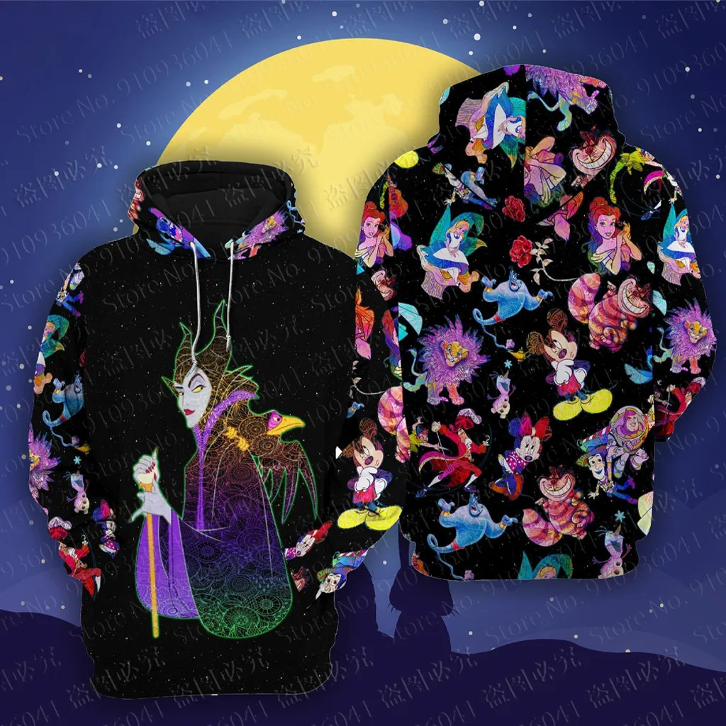 

Maleficent Disney new classic men women 3D Disney Print High quality Fleece Zipper/ Hoodies parent-child clothing Pullover Tops