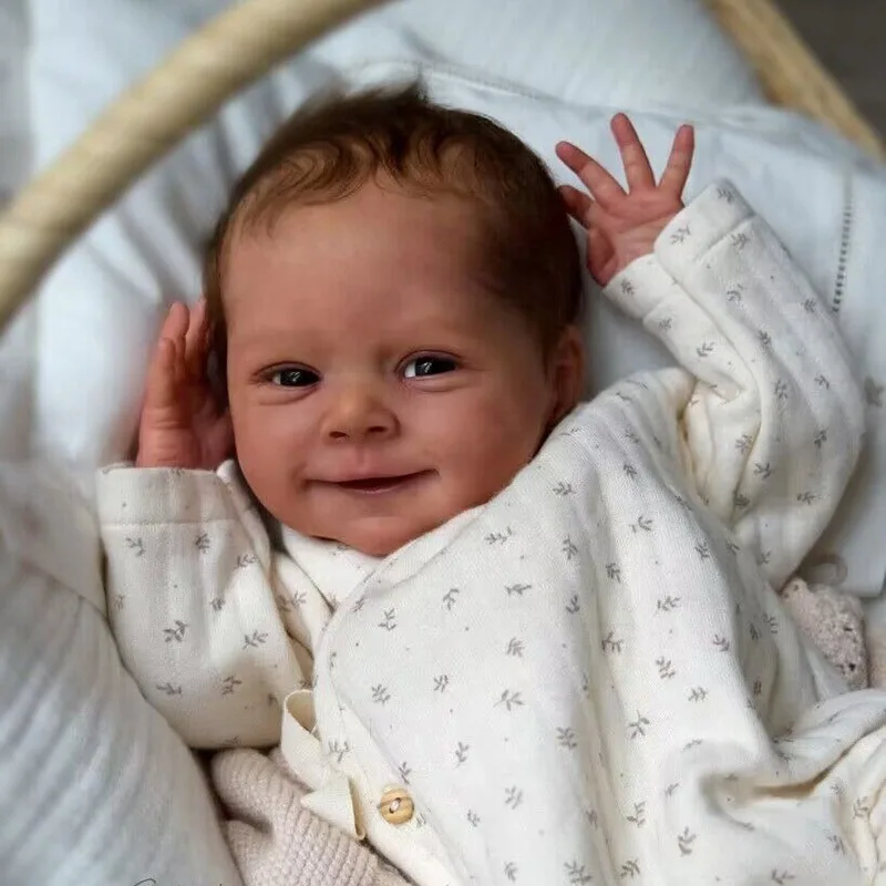 18Inches Reborn Doll Kit Limited Edition Sebastian Unpainted Newborn Baby Doll Parts with Cloth Body and Eyes Kit Bebe Reborn