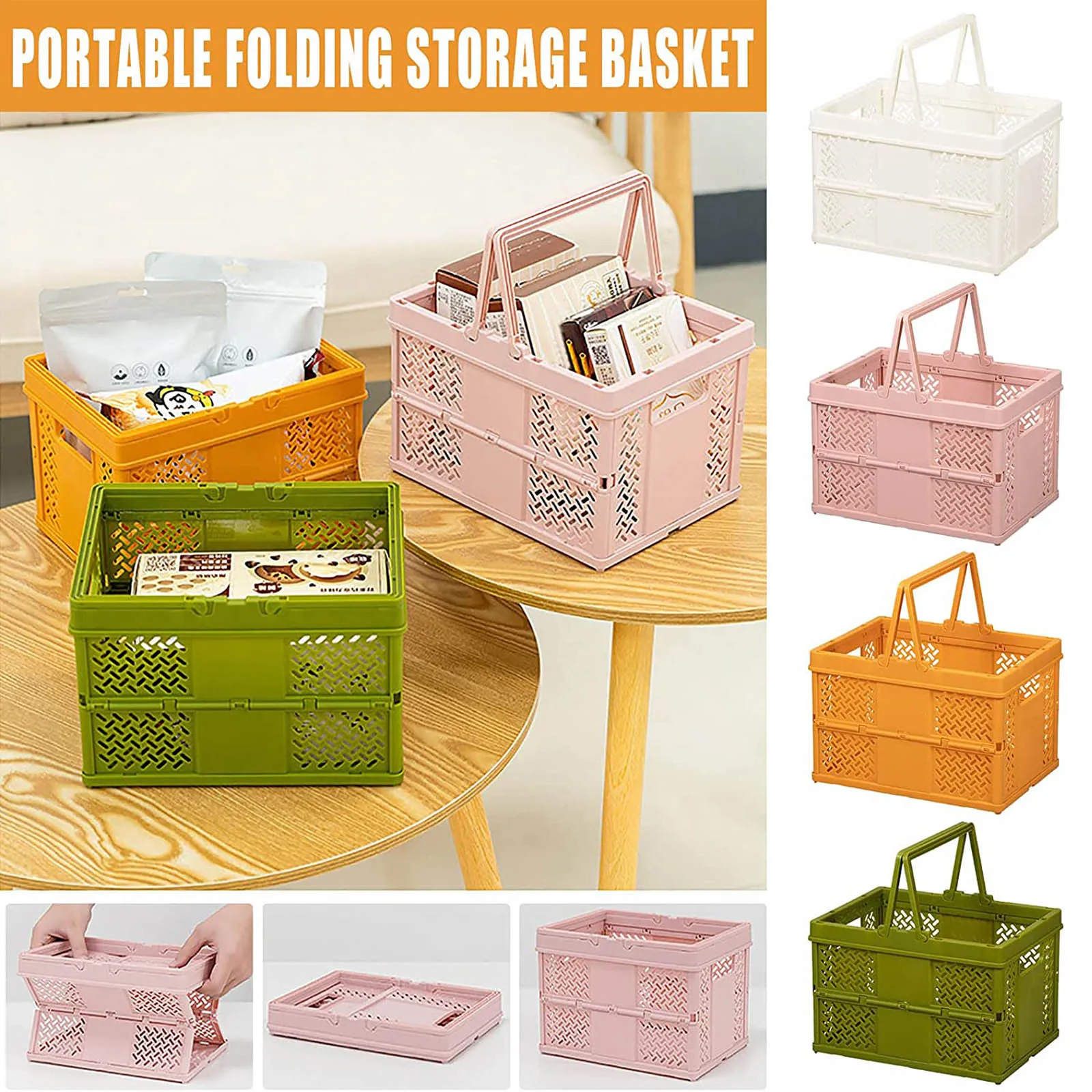 Storage Basket Multi-functional Desktop Stacking Mini Cosmetic Storage Box Dormitory Picnic Portable Storage Home Storage Tools