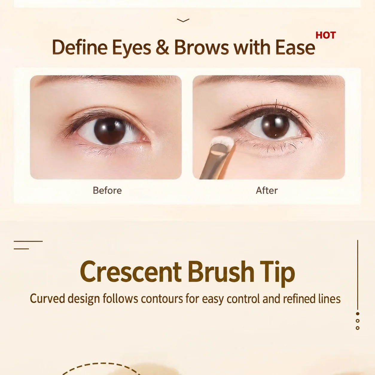 Small Eyeshadow Brush Angled Angled Detail Makeup Brush Eye Makeup Brush Lightweight For Travel Touch-Ups Lower  Lower