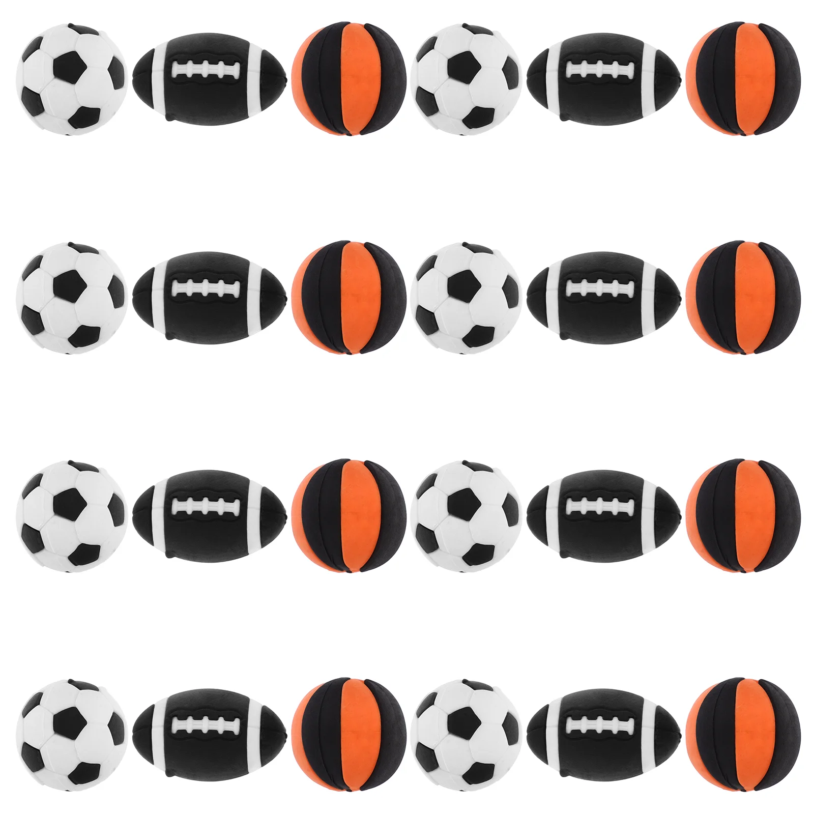 25 Pcs Simulation Ball Erasers for Kids Football Sports Decor Children Cartoon Classroom Tiny Small Pencil Supplies House Head